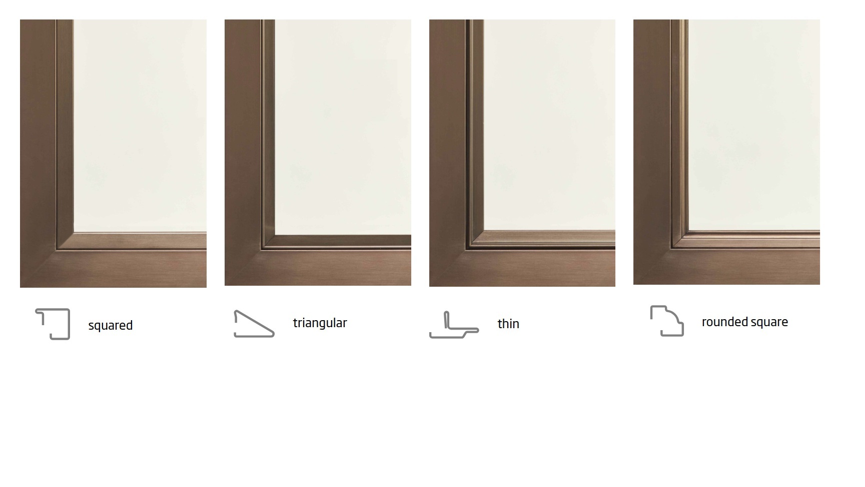 Secco Sistemi steel windows by Portamet glazing bead options