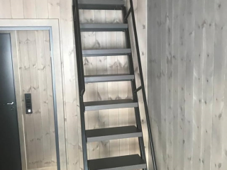 Inside steel stairs