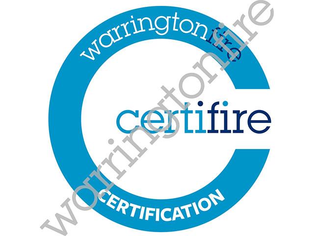 Certifire certification logo in blue.